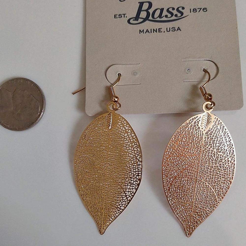 G.H. Bass & Co. Elegant Gold Leaf Earrings